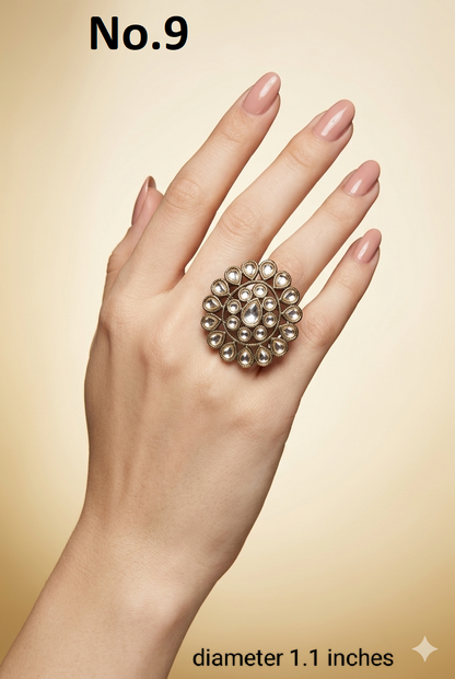 Gold Cocktail Roopa Finger Rings