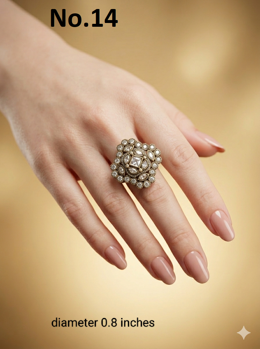 Gold Cocktail Roopa Finger Rings