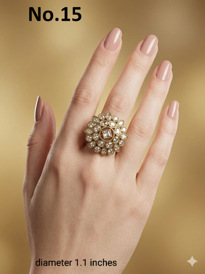 Gold Cocktail Roopa Finger Rings