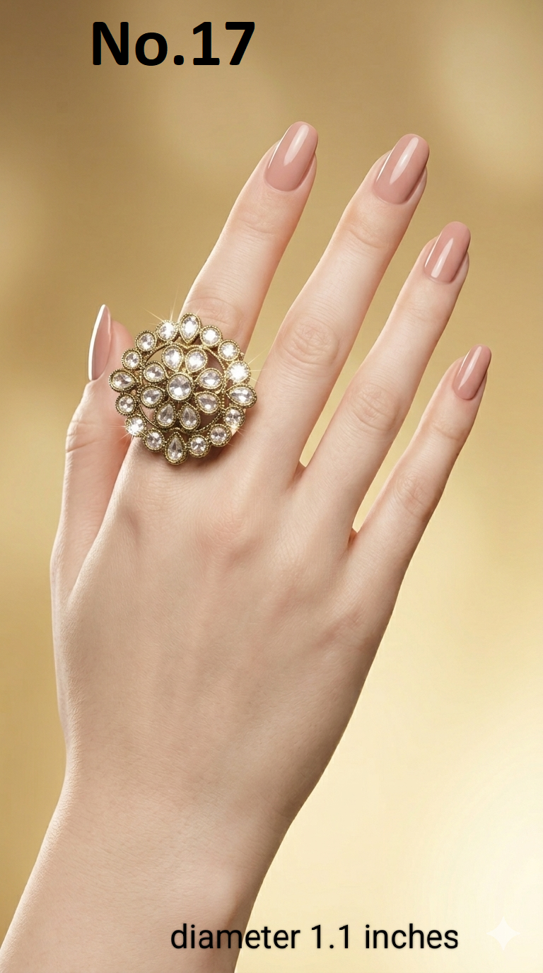 Gold Cocktail Roopa Finger Rings