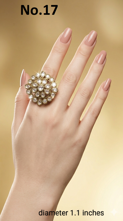 Gold Cocktail Roopa Finger Rings