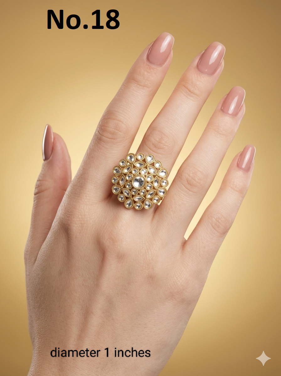 Gold Cocktail Roopa Finger Rings