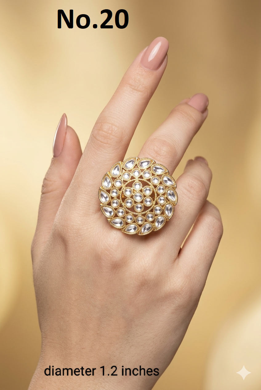 Gold Cocktail Roopa Finger Rings