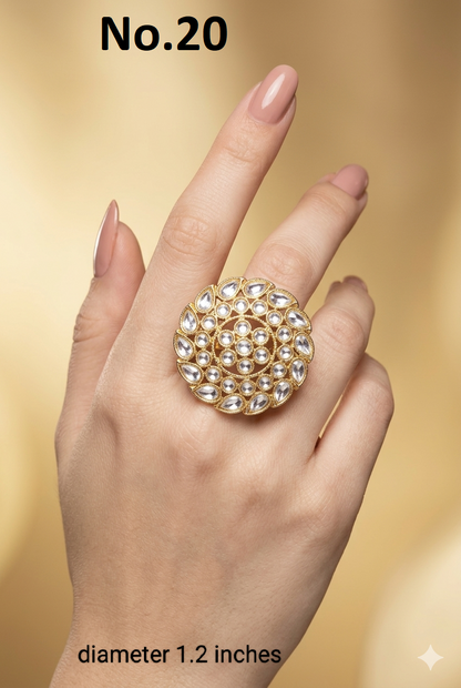 Gold Cocktail Roopa Finger Rings