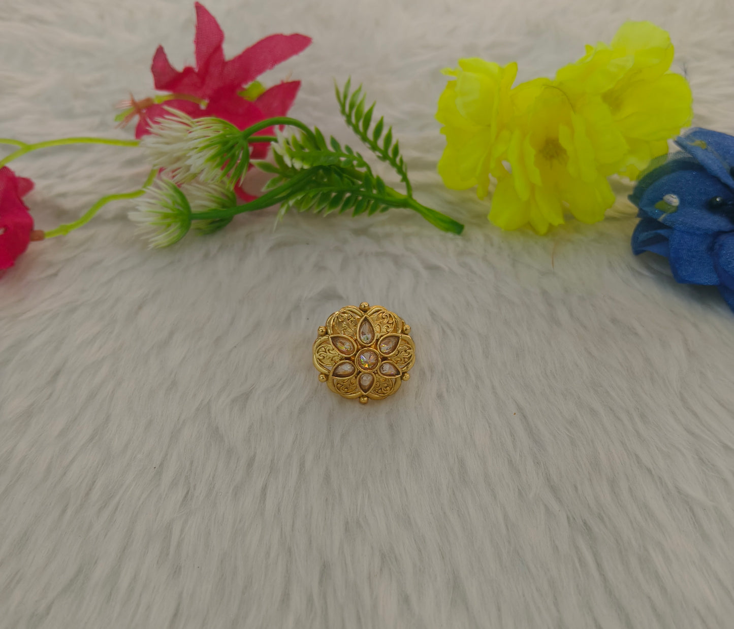 Gold Cocktail Vena Finger Rings