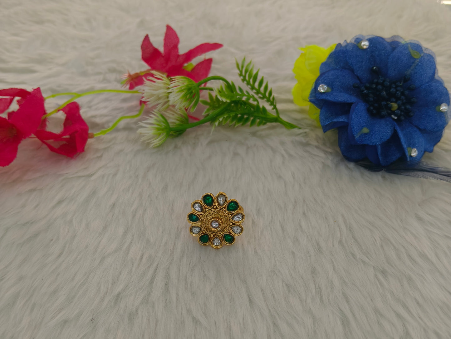 Gold Cocktail Vena Finger Rings