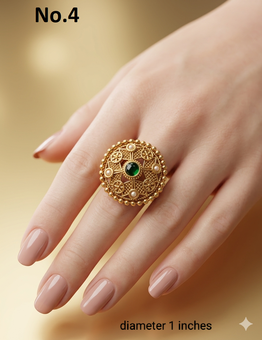 Gold Cocktail Vena Finger Rings