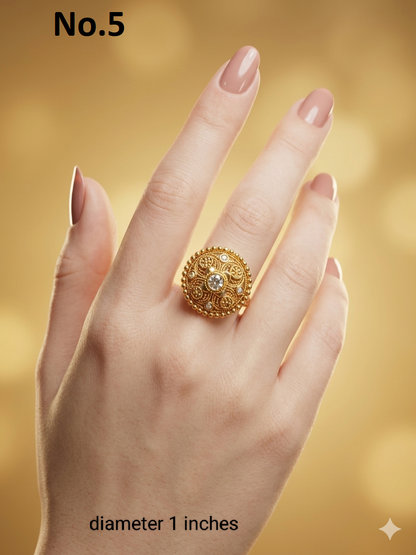 Gold Cocktail Vena Finger Rings