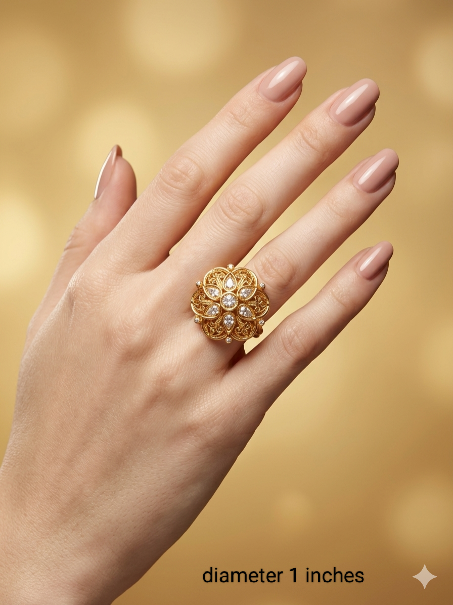Gold Cocktail Vena Finger Rings