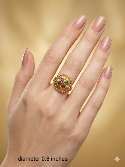 Gold Cocktail Vena Finger Rings