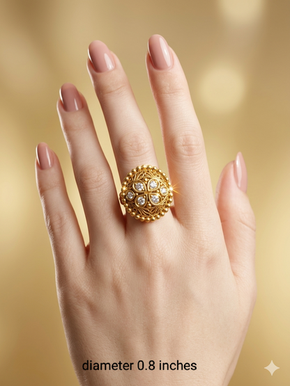 Gold Cocktail Vena Finger Rings