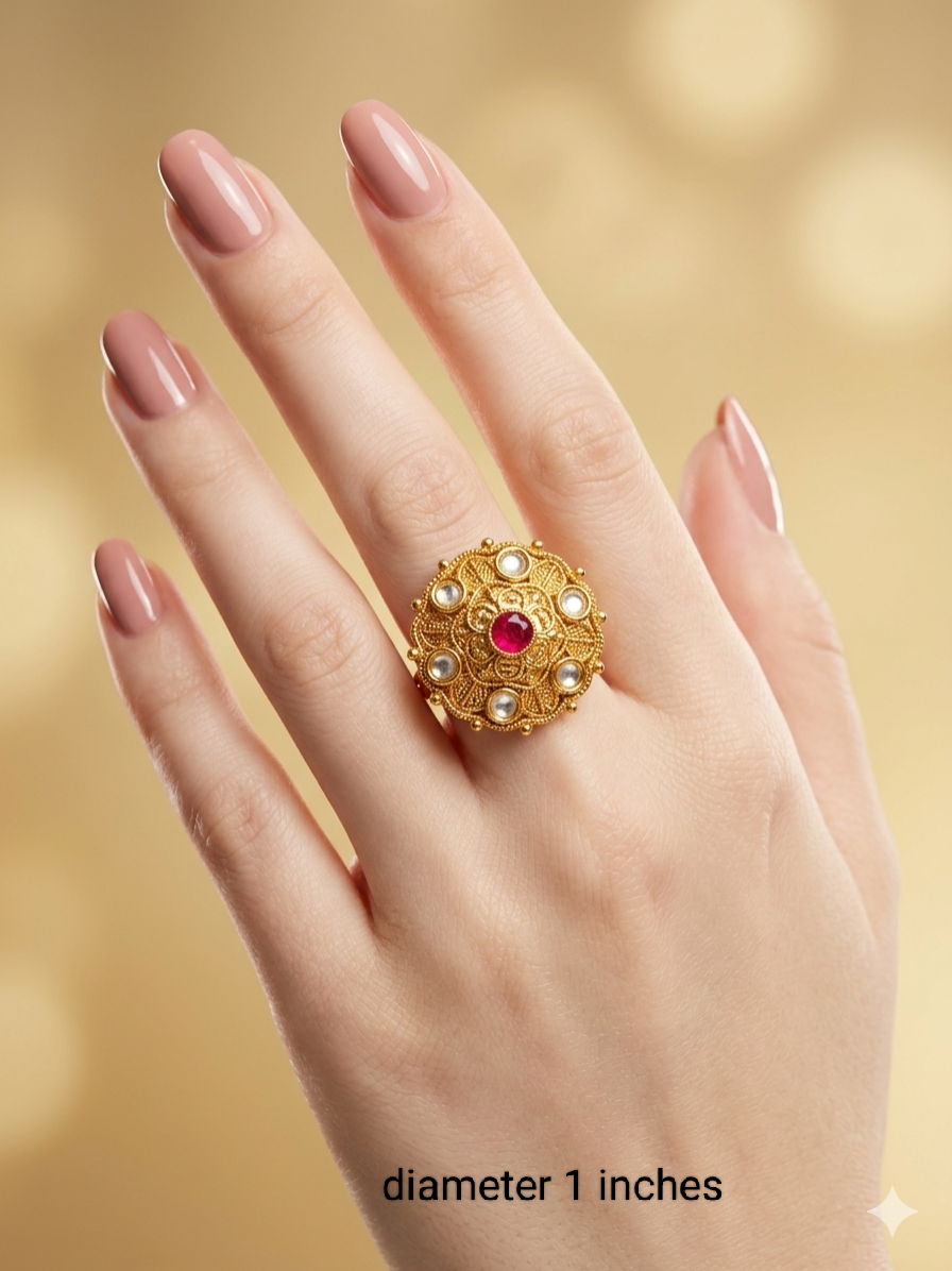 Gold Cocktail Vena Finger Rings