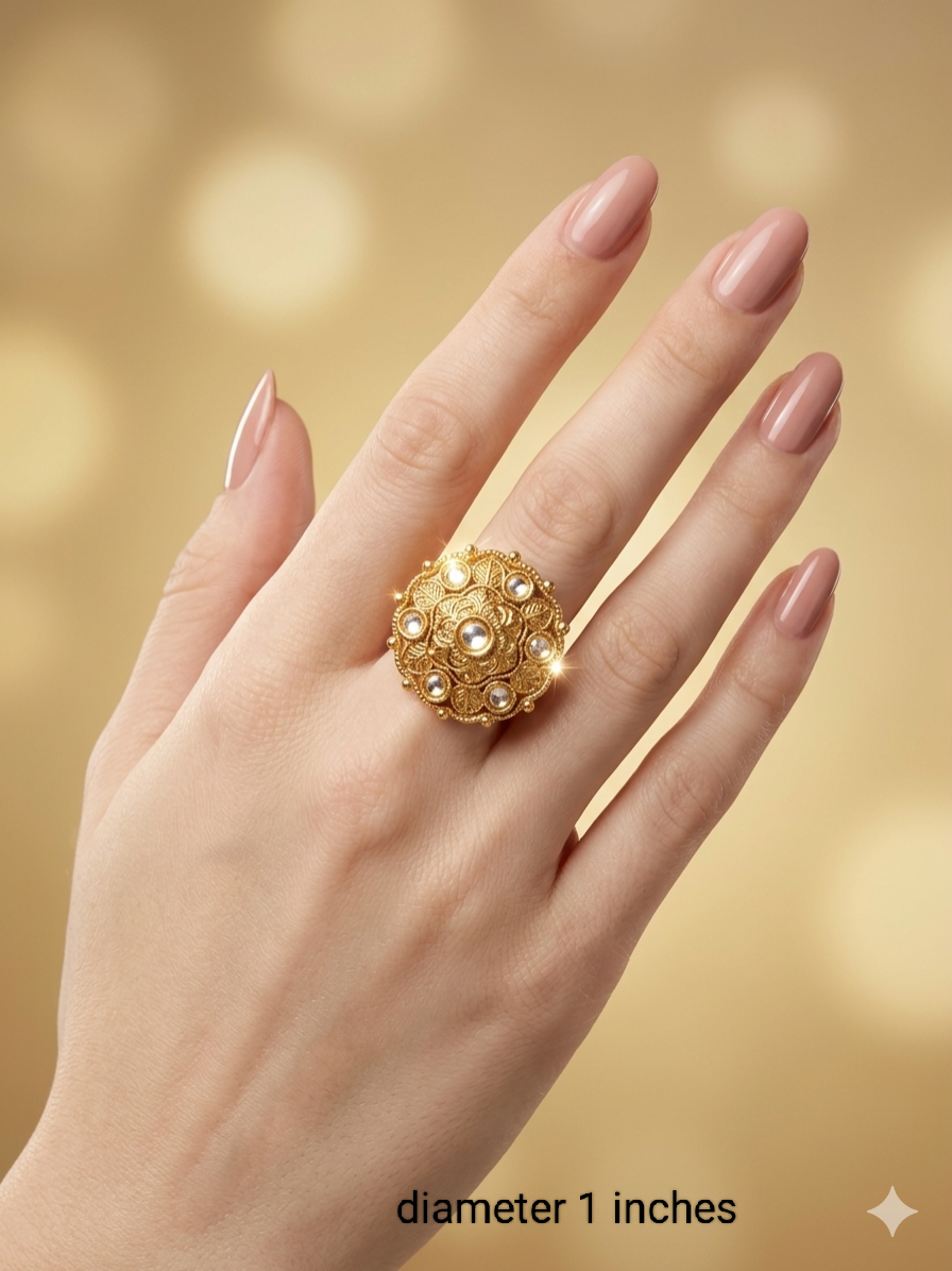 Gold Cocktail Vena Finger Rings