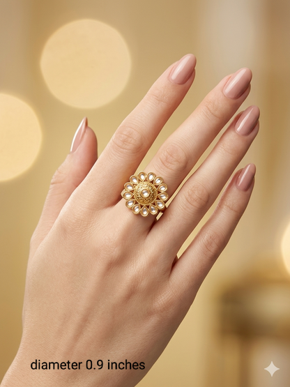 Gold Cocktail Vena Finger Rings