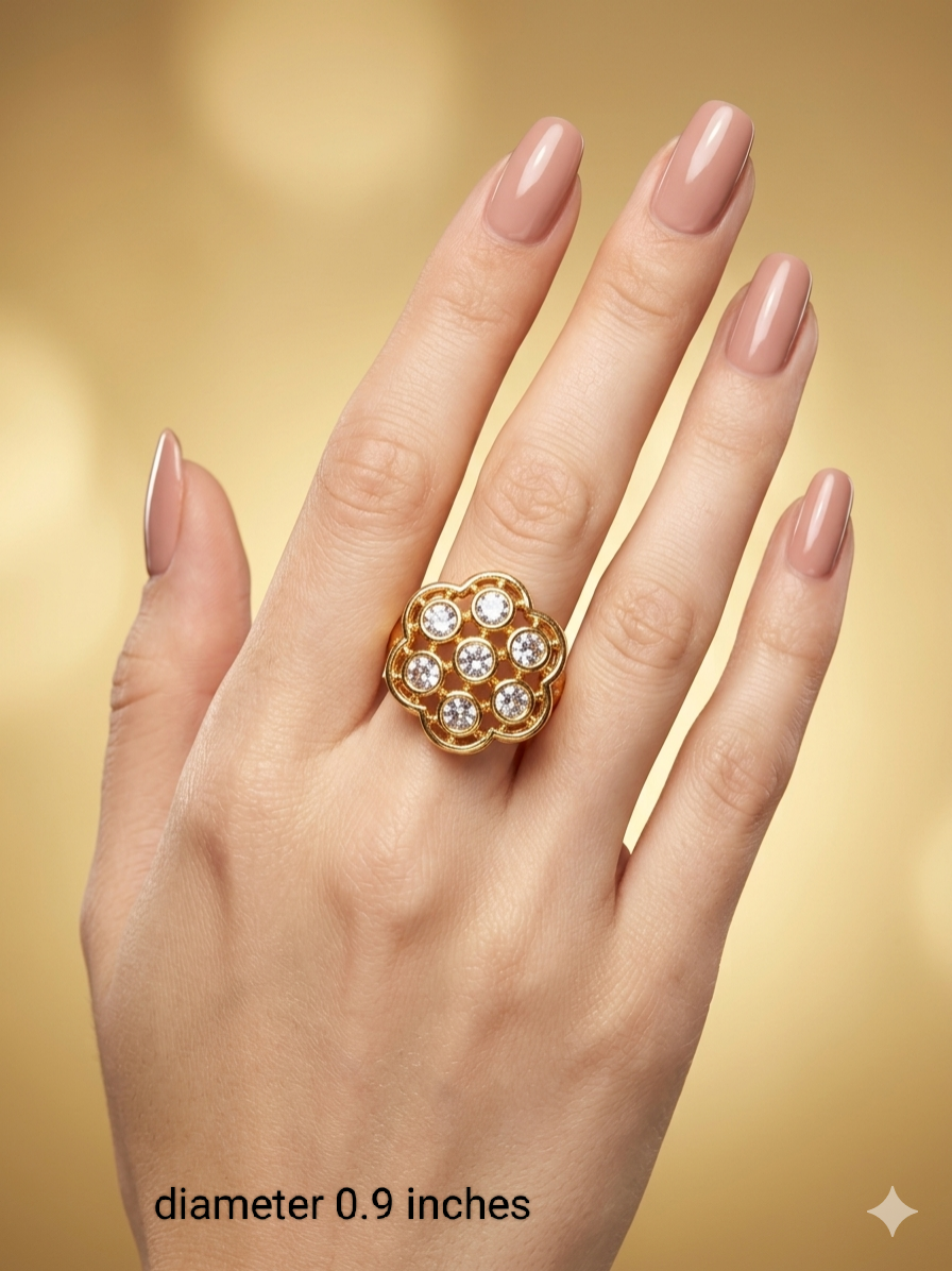 Gold Cocktail Vena Finger Rings