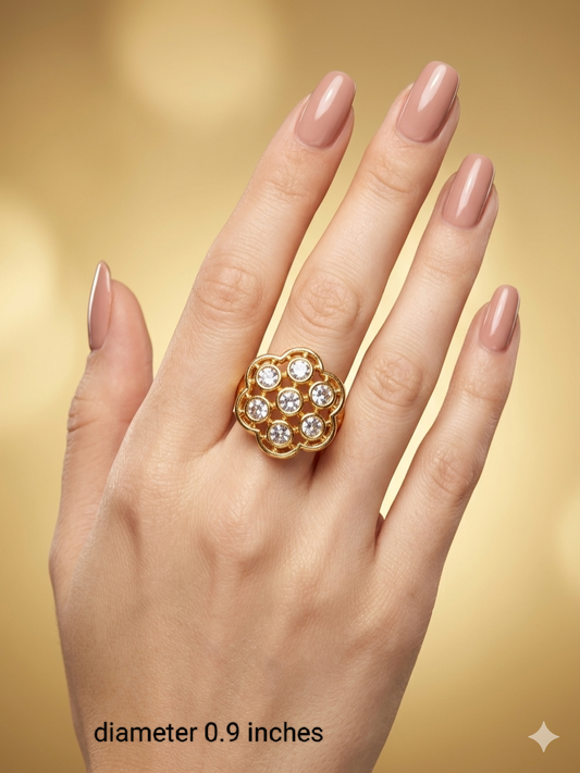 Gold Cocktail Vena Finger Rings