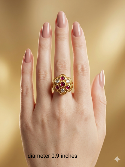 Gold Cocktail Vena Finger Rings