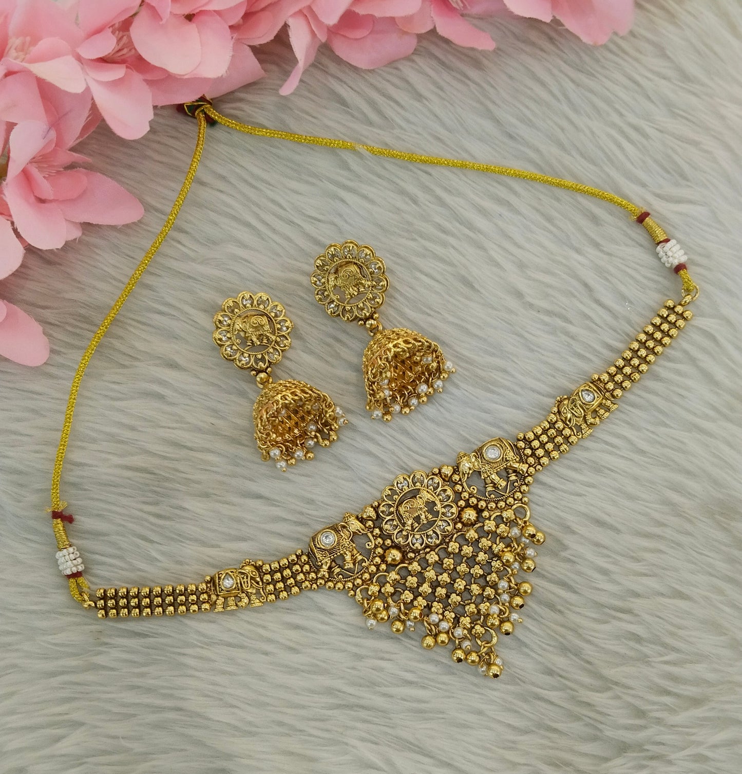 Gold Polki Choker Yuka Jewellery Polki Set