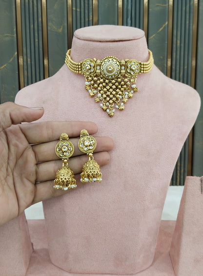 Gold Polki Choker Yuka Jewellery Polki Set