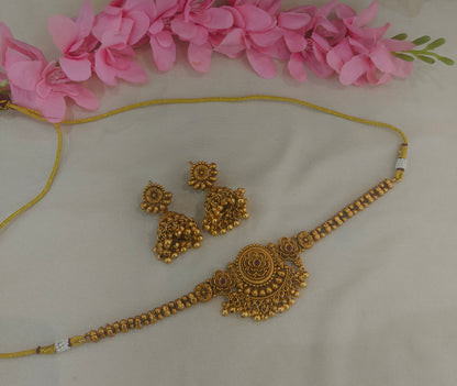 Gold Polki ChokerJewellery Litika Set