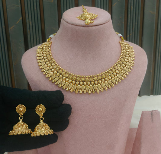 Gold Polki Necklace Jewellery sarika Set