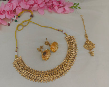 Gold Polki Necklace Jewellery sarika Set