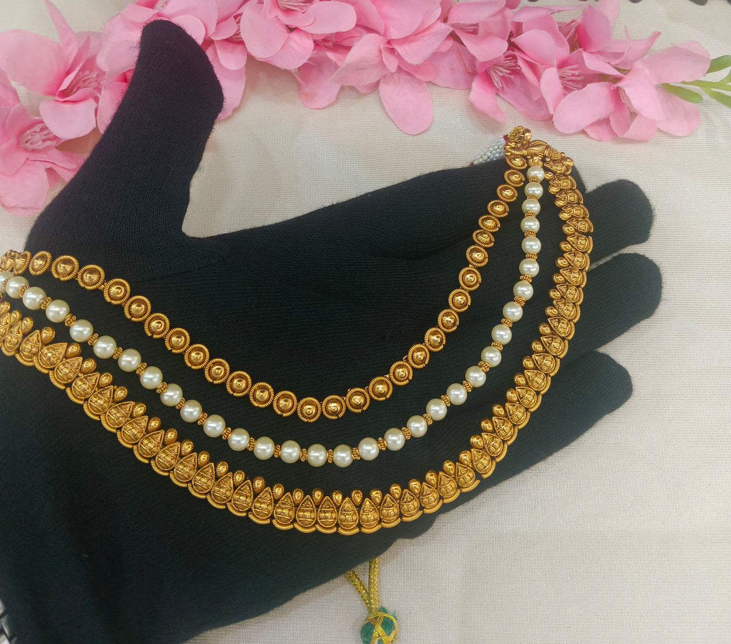 Gold Polki Necklace Jewellery sarika Set