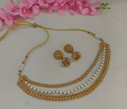 Gold Polki Necklace Jewellery sarika Set