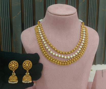 Gold Polki Necklace Jewellery sarika Set
