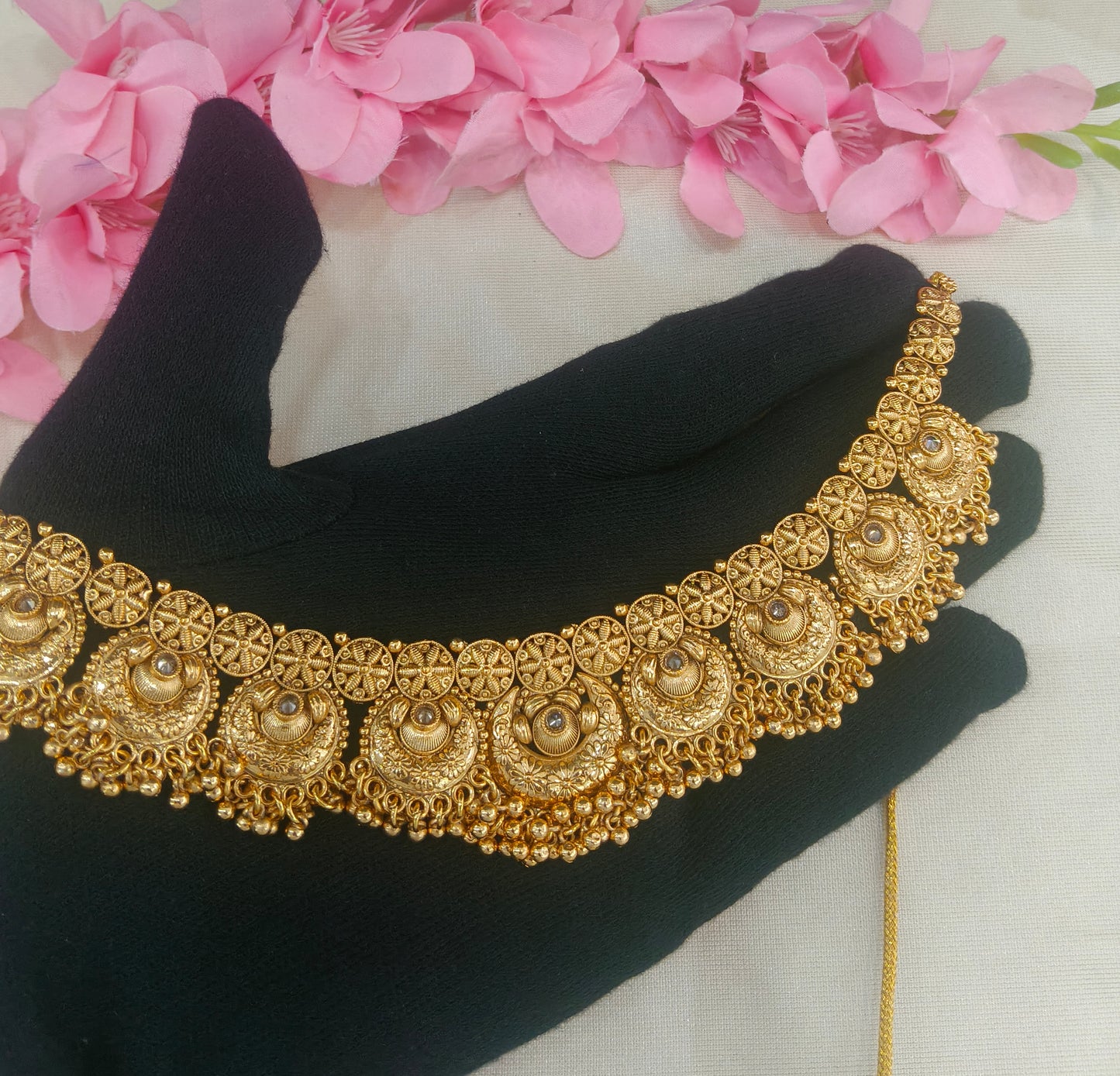 Gold Polki Necklace Jewellery sarika Set