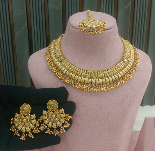 Gold Polki Necklace Jewellery sarika Set