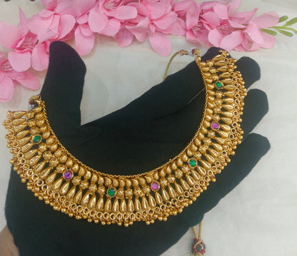 Gold Polki Necklace Jewellery Sarika Set