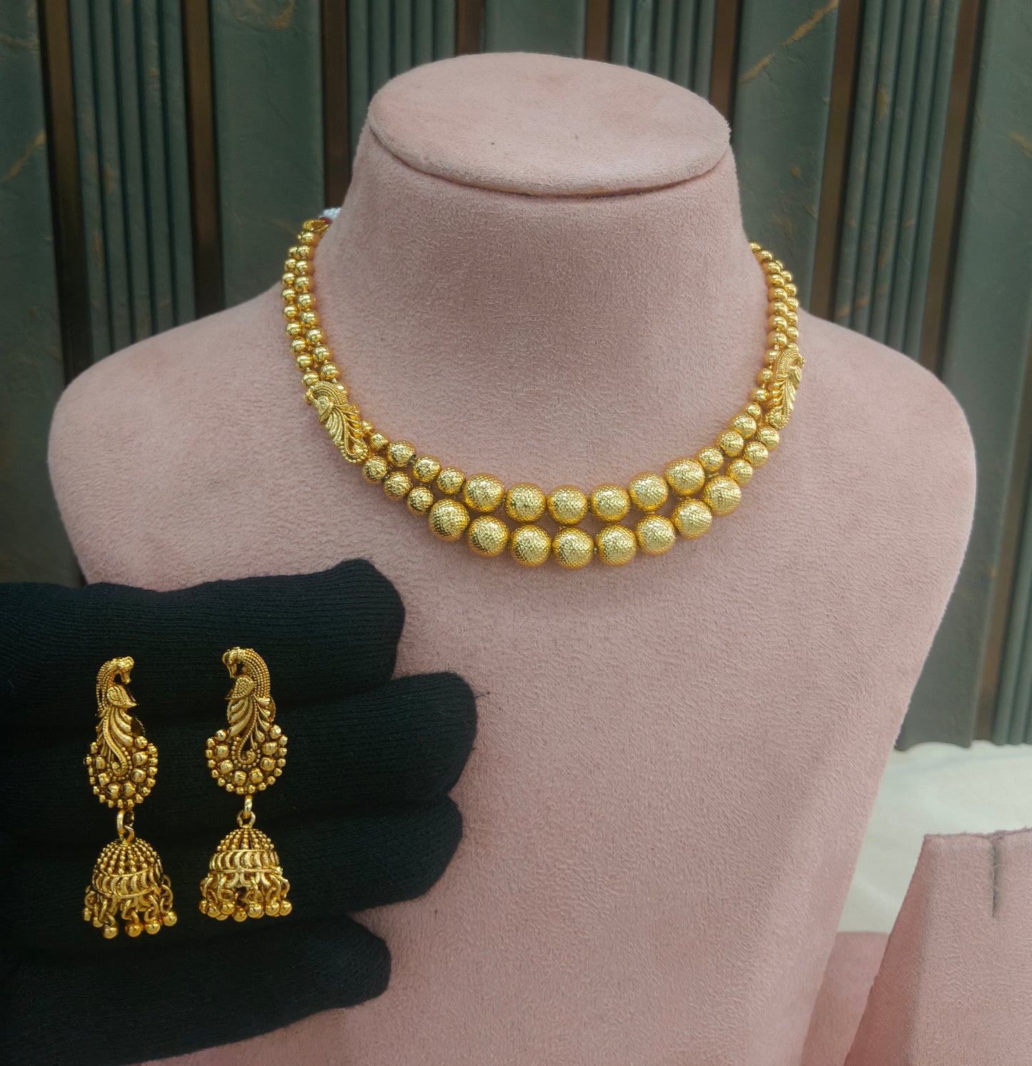 Gold Polki Necklace Jewellery sarika Set