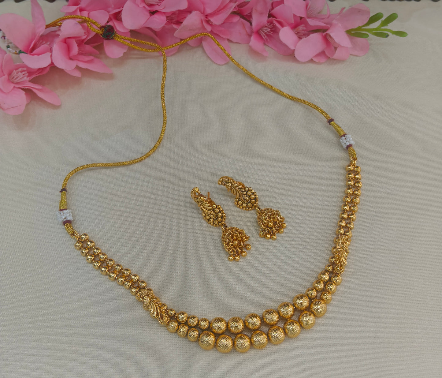 Gold Polki Necklace Jewellery sarika Set