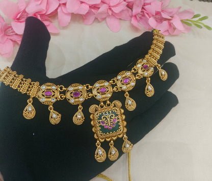 Gold Polki Necklace Jewellery Latika Set