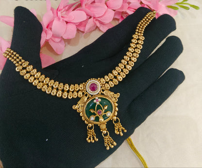 Gold Polki Necklace Jewellery Latika Set