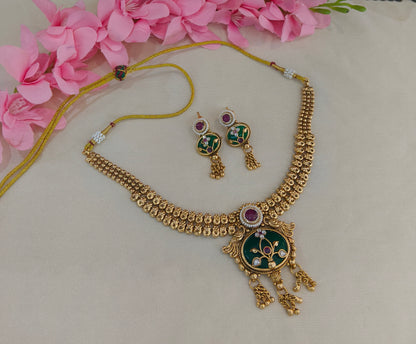 Gold Polki Necklace Jewellery Latika Set