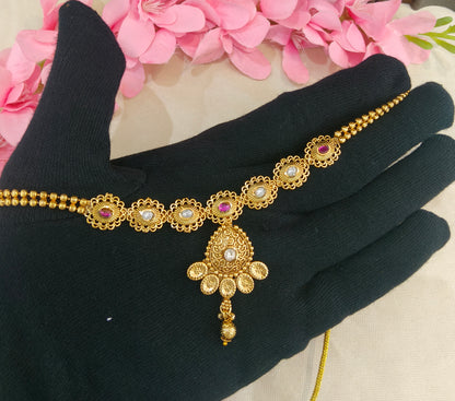 Gold Polki Necklace Jewellery Latika Set