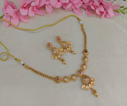 Gold Polki Necklace Jewellery Latika Set