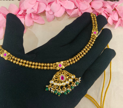 Gold Polki Necklace Jewellery Latika Set