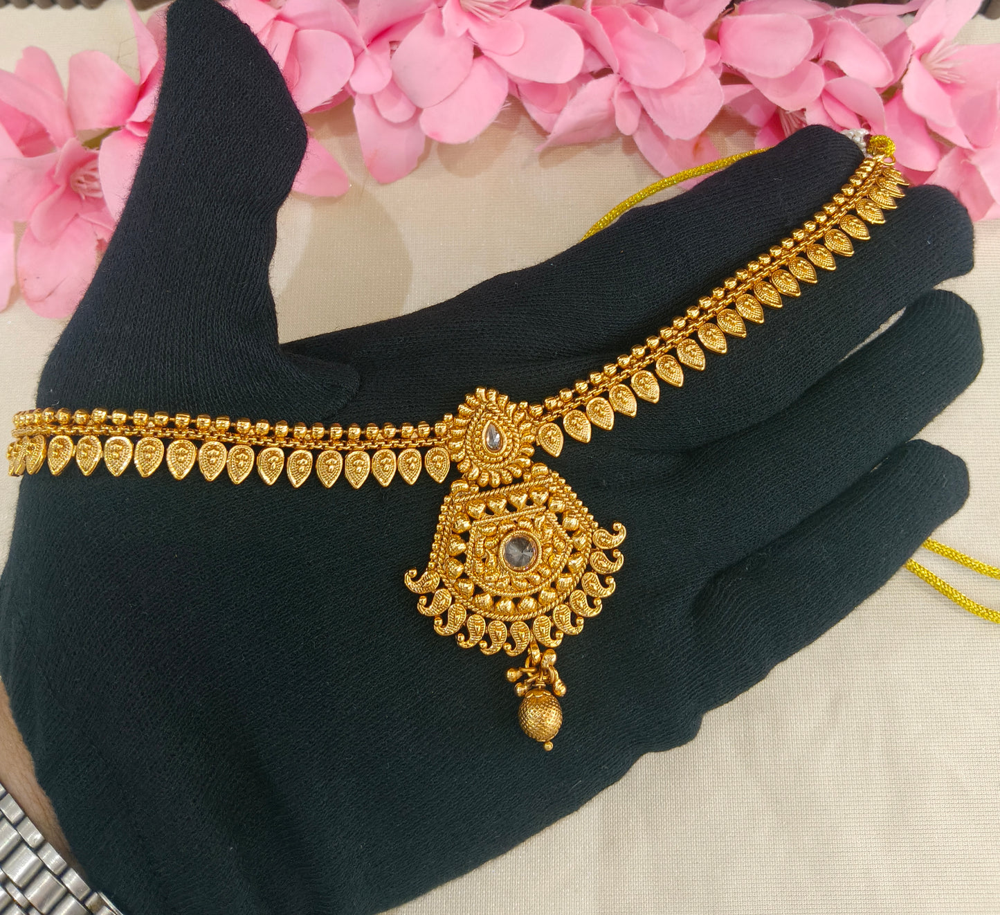 Gold Polki Necklace Jewellery Latika Set