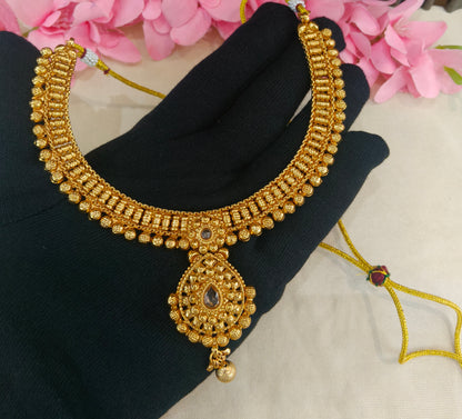Gold Polki Necklace Jewellery Latika Set