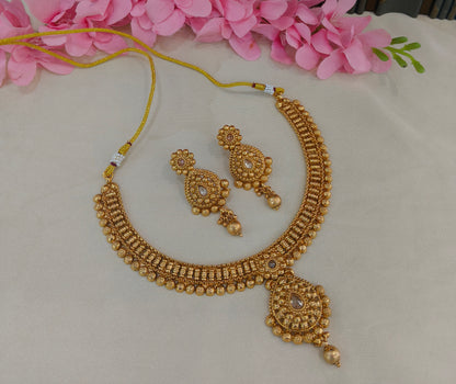 Gold Polki Necklace Jewellery Latika Set