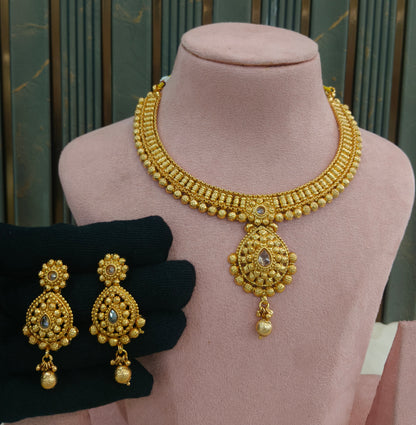 Gold Polki Necklace Jewellery Latika Set