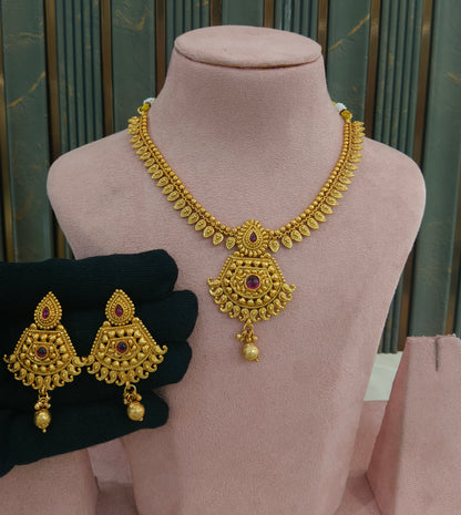 Gold Polki Necklace Jewellery Latika Set
