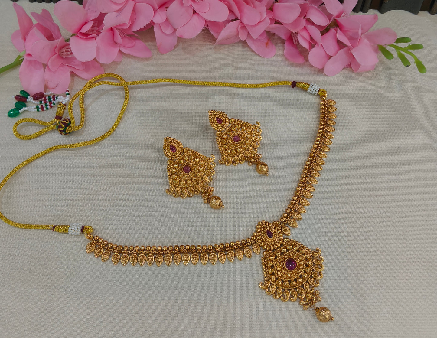 Gold Polki Necklace Jewellery Latika Set