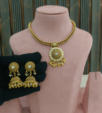Gold Polki Necklace Jewellery Latika Set