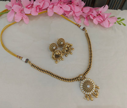 Gold Polki Necklace Jewellery Latika Set