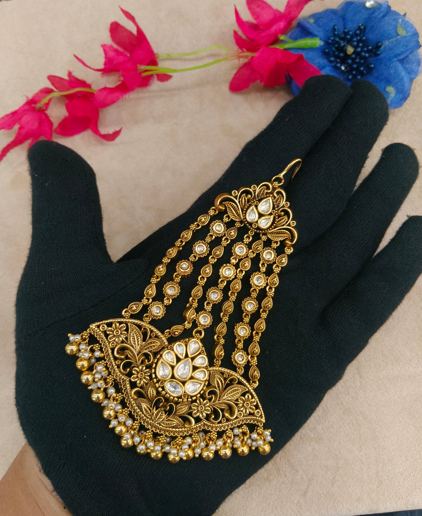 Headpassa jhumar kundan passa