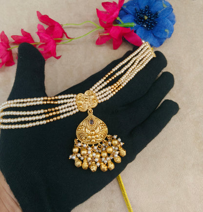 Gold Polish Punjabi Look Palvir Necklace Sets